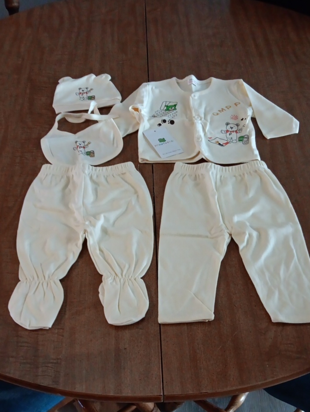 Baby Cream 5-Piece Pajama Set